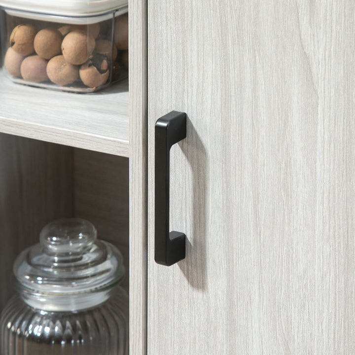 MCL Modern Sideboard, Steel Frame Storage Cabinet with 2 Doors and Adjustable Shelves for Living Room, Hallway, Light Grey