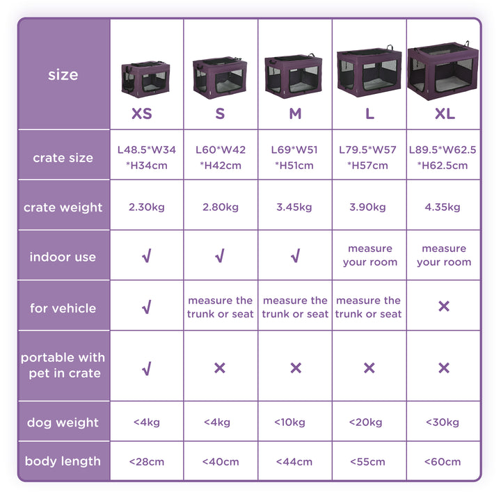 80cm Pet Carrier, with Cushion, for Small and Medium Dogs - Purple