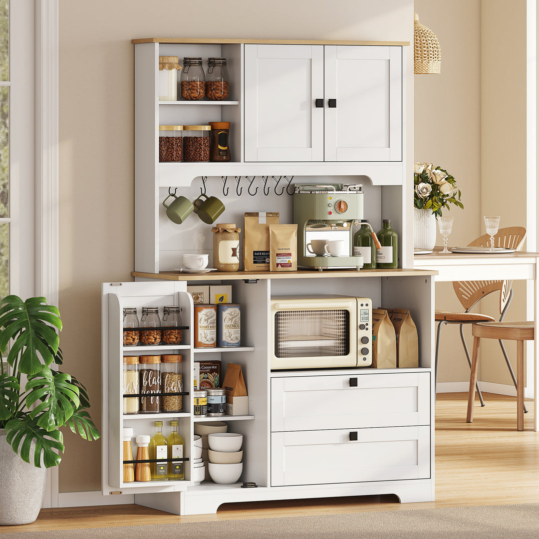 Kitchen Cupboard, Freestanding Kitchen Cabinet with 2 Cabinets, 2 Draw