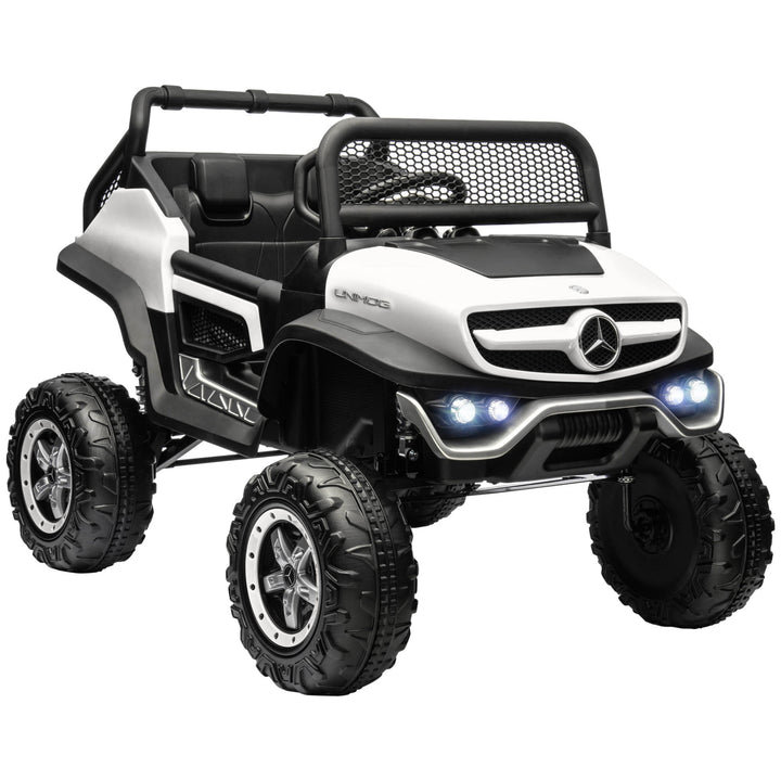 HOMCOM Mercedes-Benz Kids' Ride-On: 12V Battery Power, Remote Control, Lights & Horns, White