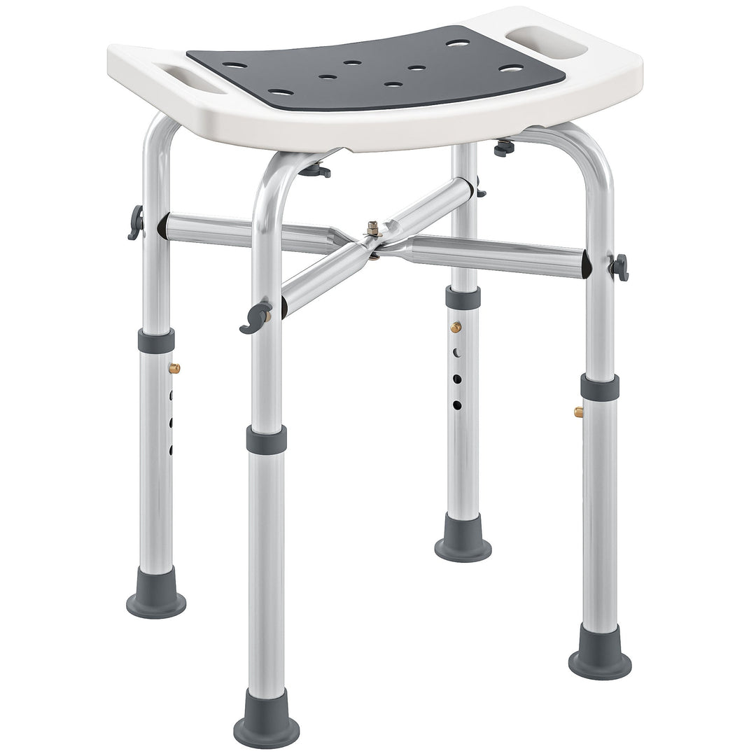 HOMCOM 44-51.5cm Aluminium Frame Shower/Bath Stool