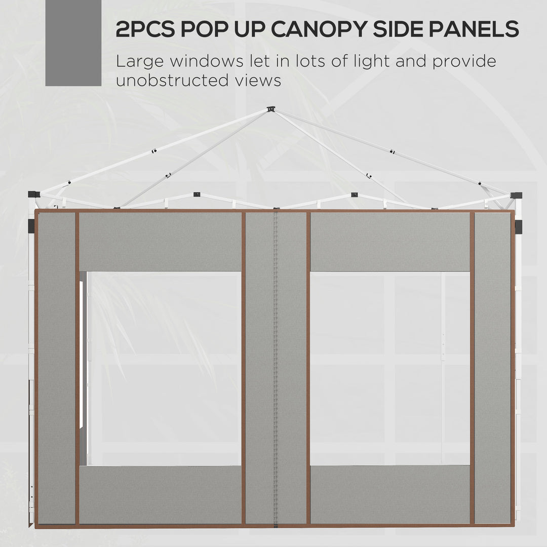 Set of Two 295cm Replacement Canopy Walls - Grey