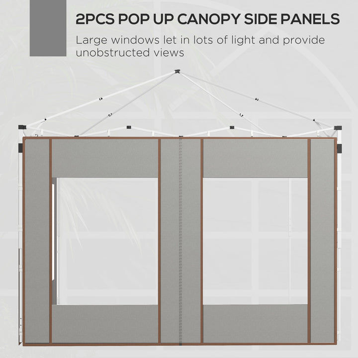 Set of Two 295cm Replacement Canopy Walls - Grey