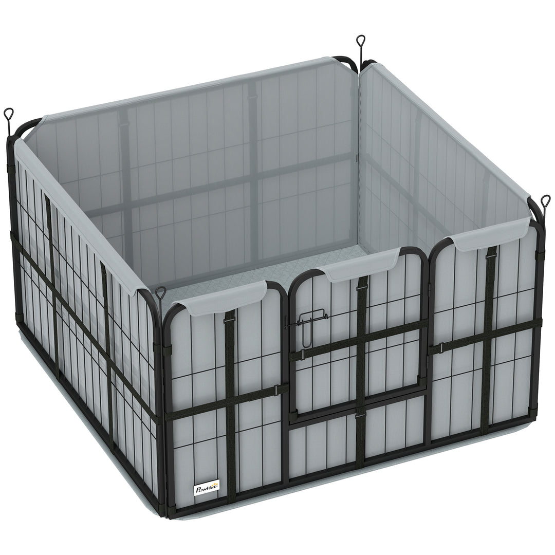 Steel Dog Whelping Box with Washable Whelping Pad, Wind-Resistant Clot
