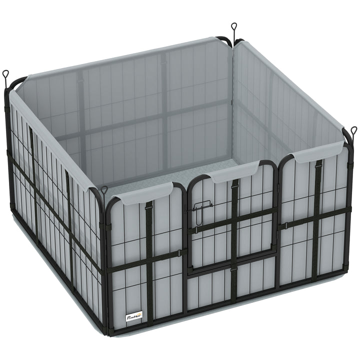 Steel Dog Whelping Box with Washable Whelping Pad, Wind-Resistant Clot