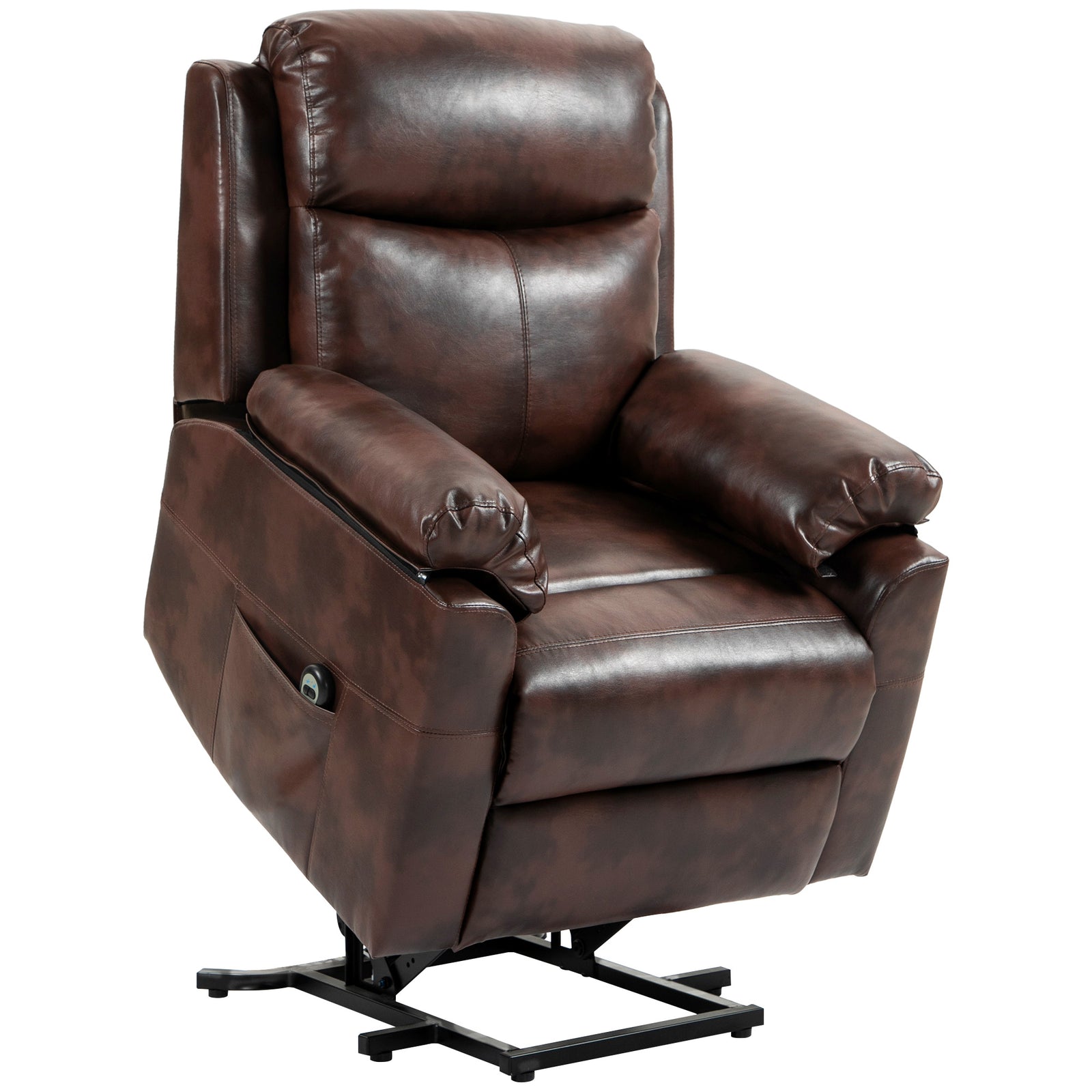 Faux Leather 70° Electric Riser Recliner Chair, Dark Brown