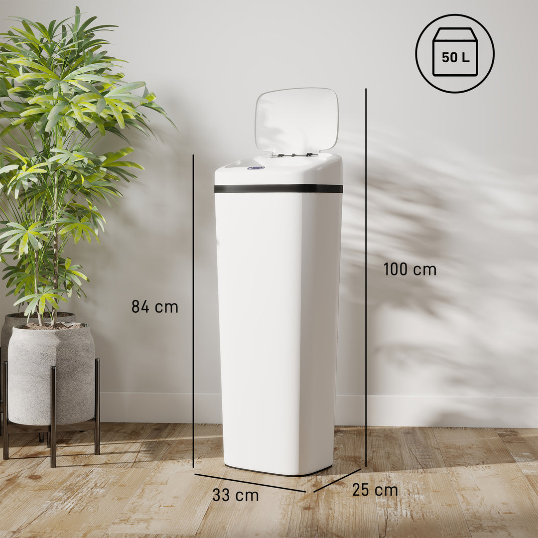 50L Stainless Steel Sensor Bin - Silver Tone