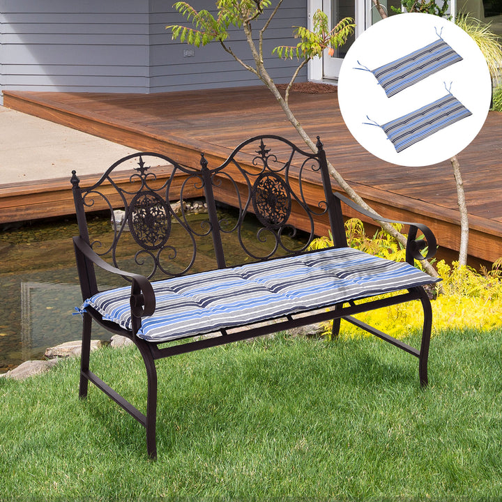 Polyester Set Of 2 Swing Chair Cushion Blue Stripes