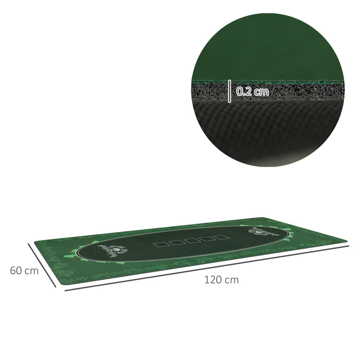 SPORTNOW Professional Poker Mat, Six-Player Water-resistant Poker Table with Felt Surface, Carry Bag, Green