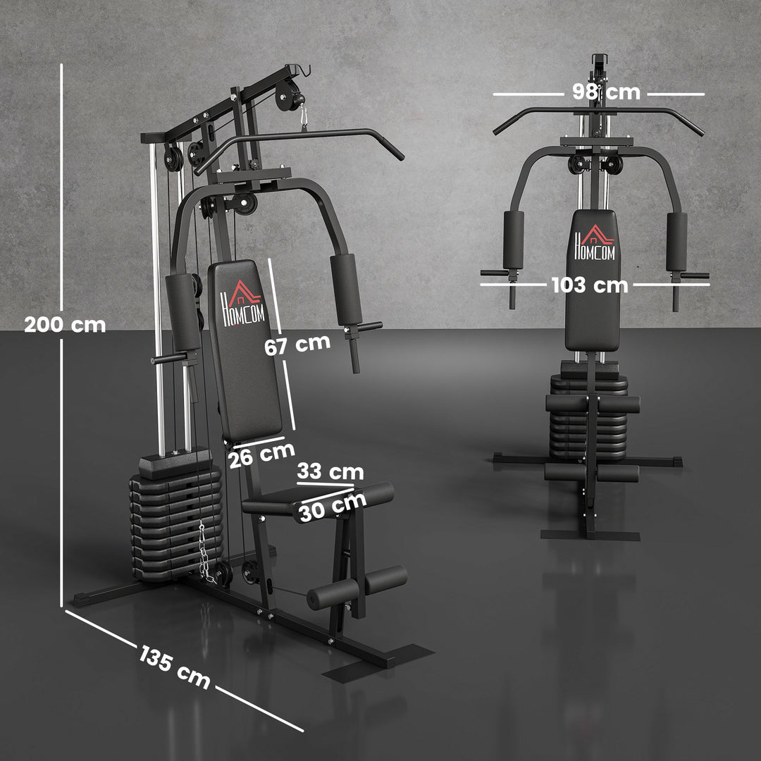 Multifunction Home Gym Machine, with 45kg Weight Stacks, for Strength Training