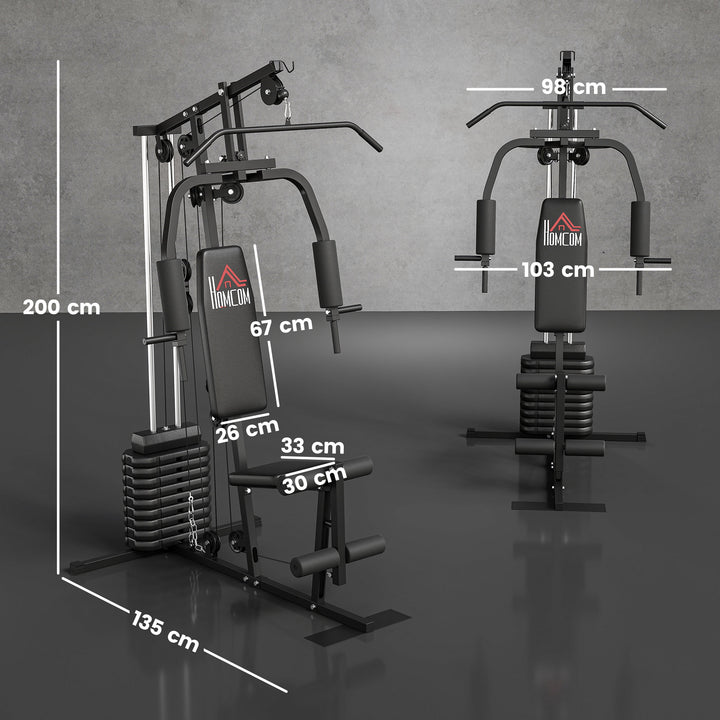 Multifunction Home Gym Machine, with 45kg Weight Stacks, for Strength Training