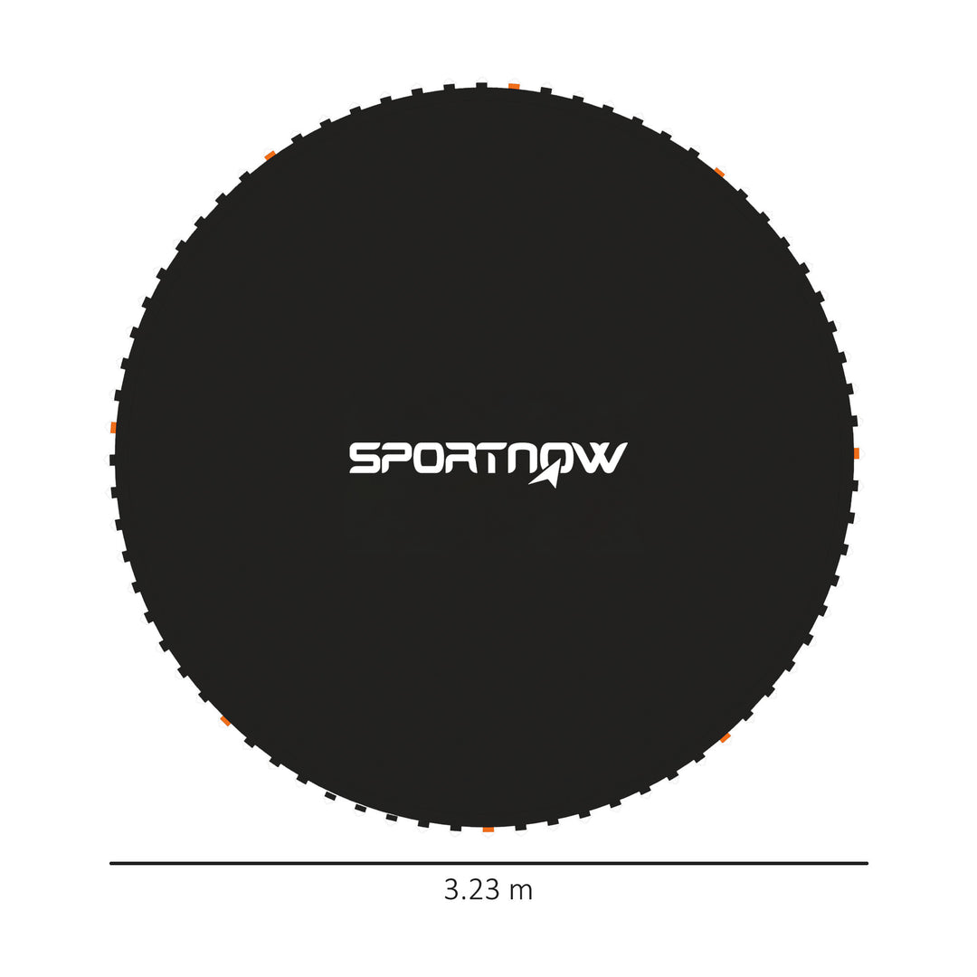 SPORTNOW Replacement Trampoline Mat with Spring Pull Tool, 72 V-Hooks, for 12ft Trampoline using 14cm Springs, Black