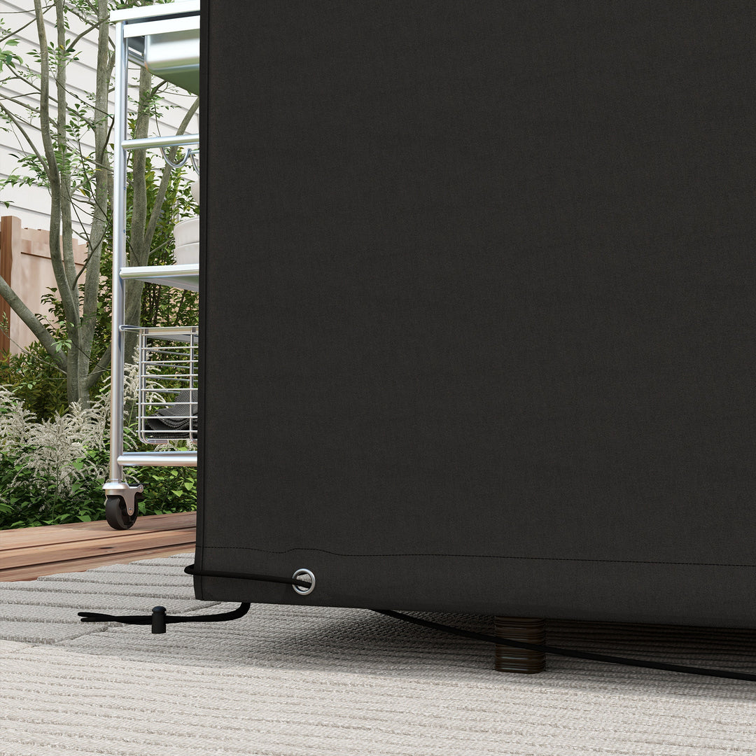 Outdoor Garden Furniture Cover Waterproof, Anti-UV 600D Heavy Duty Oxford Fabric Patio Furniture Cover for Rectangular Sofa Table Set, Black, 245 x 165 x 66 cm