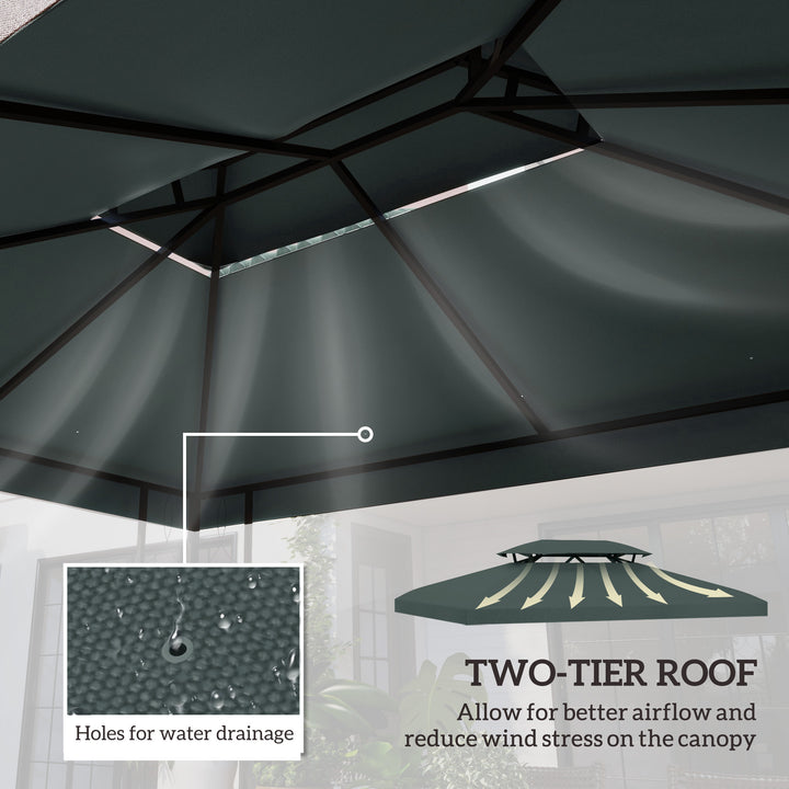 Gazebo Roof Replacement, for 3 x 4m Frames - Grey
