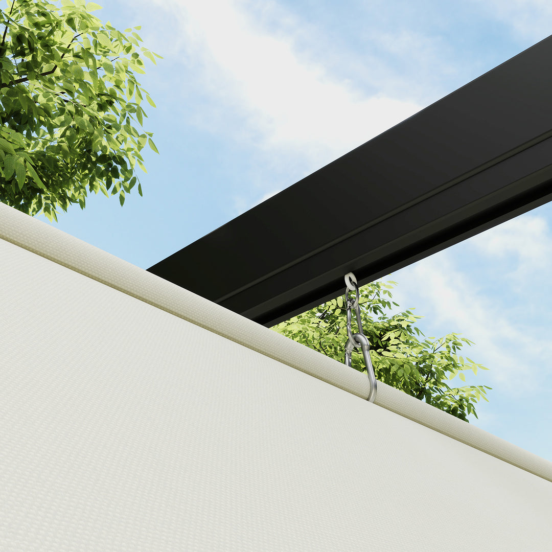 2 x 3(m) Lean To Steel Pergola, with Moving Fabric Canopy - Khaki