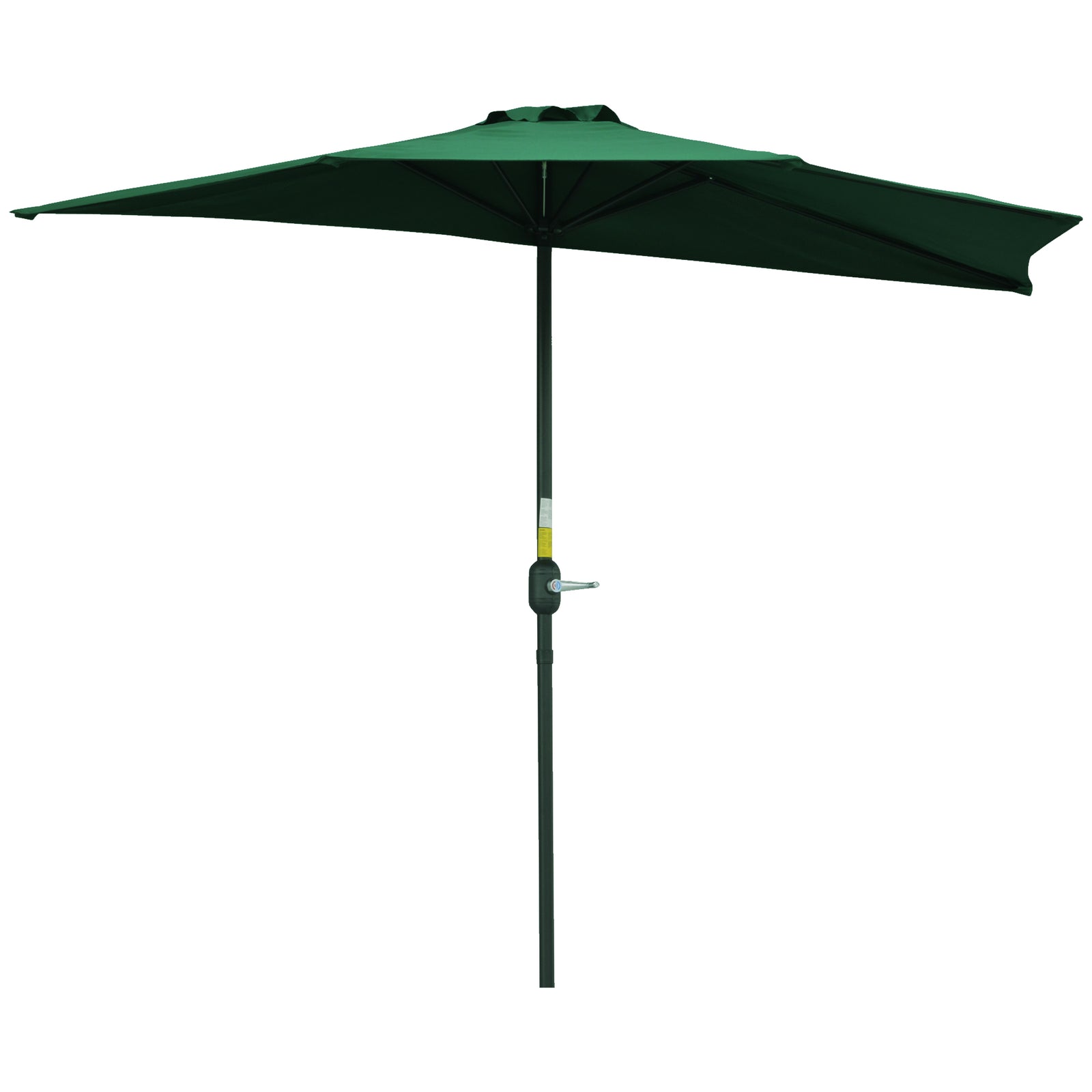 3(m) Half Parasol, Semi Round Umbrella with Metal Frame, Crank Handle for Balcony, Garden, Green