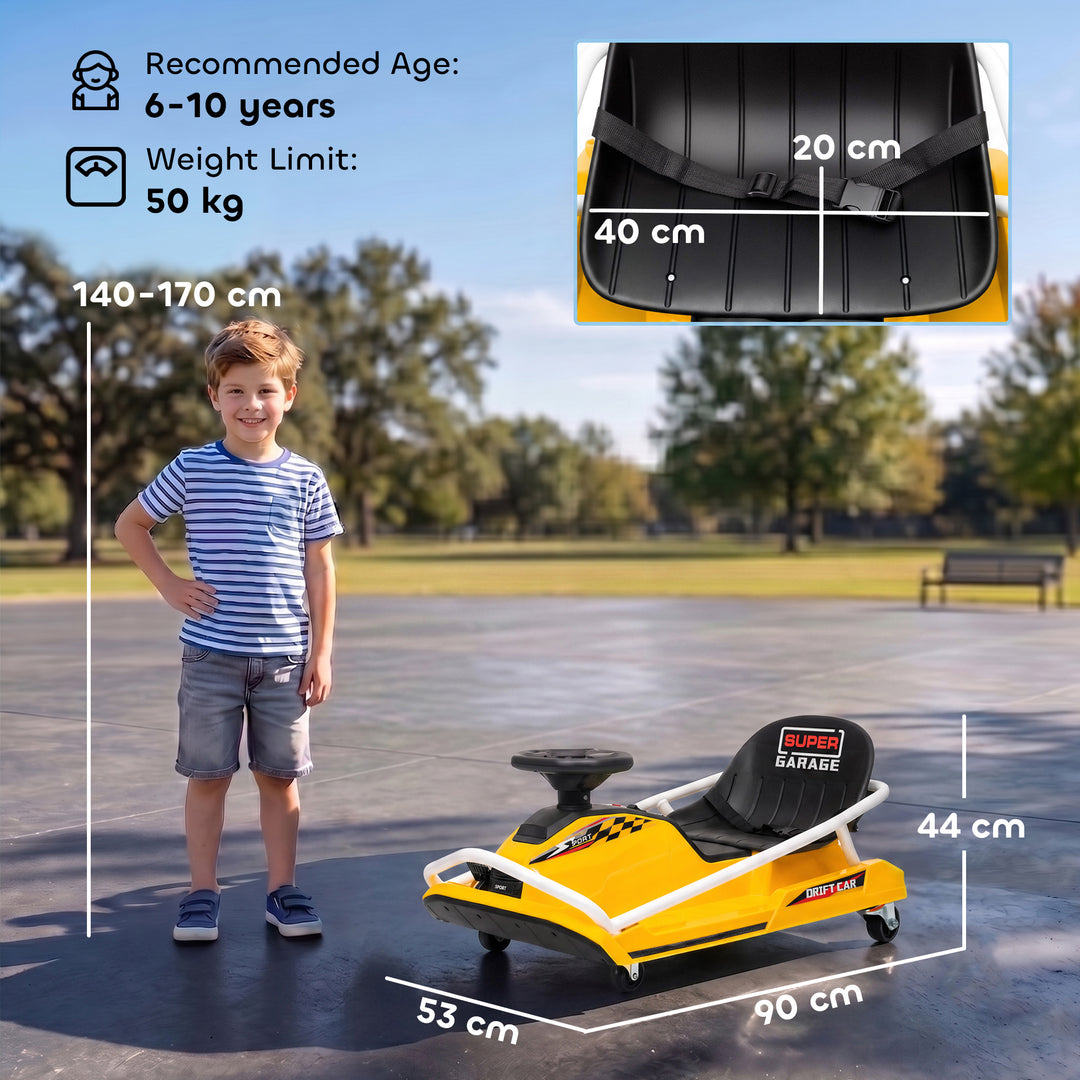 24V Electric Go Kart for Kids with Drift Mode, 300W Brushless Motor, S