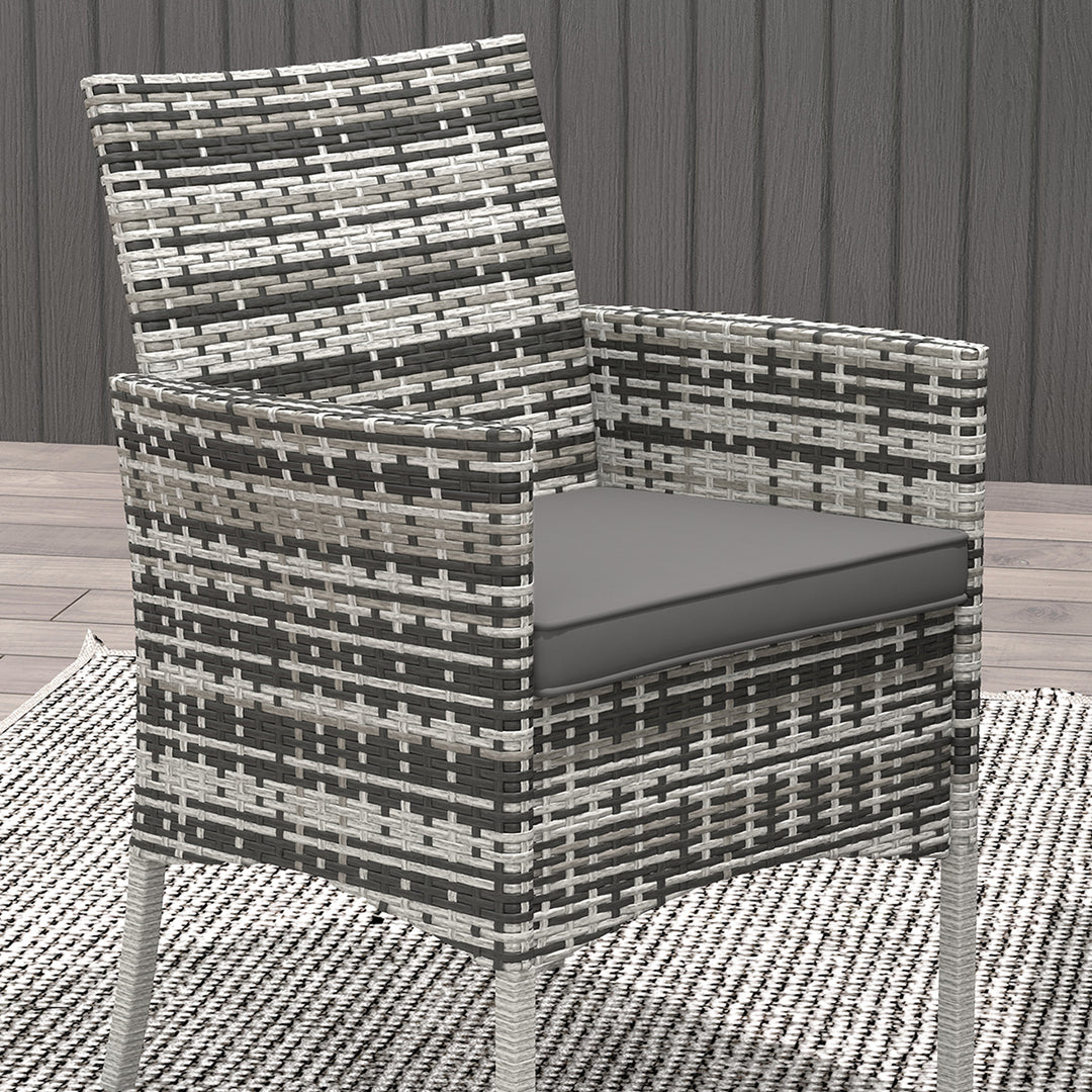 Five-Pieces Rattan Dining Set - Mixed Grey