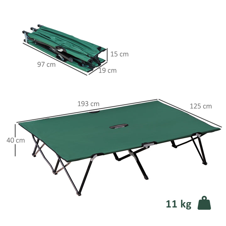 MCL Double Camping Cot Bed, with Bag - Green