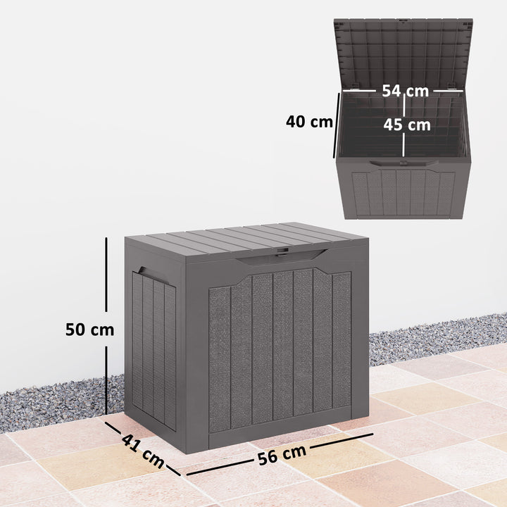 93L Plastic Garden Storage Box, Outdoor Storage Box with Handles, Waterproof Outdoor Storage Container