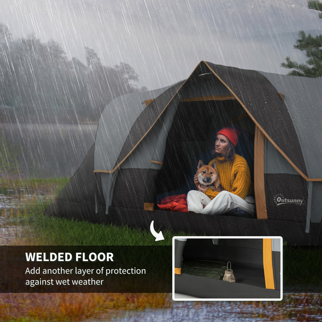 5-6 Man Dome Camping Tent - Light Grey and Black