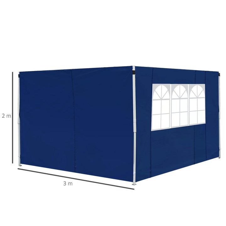 Outsunny 3m Gazebo with Exchangeable Side Panels, Window Feature, Outdoor Event Shelter, Blue