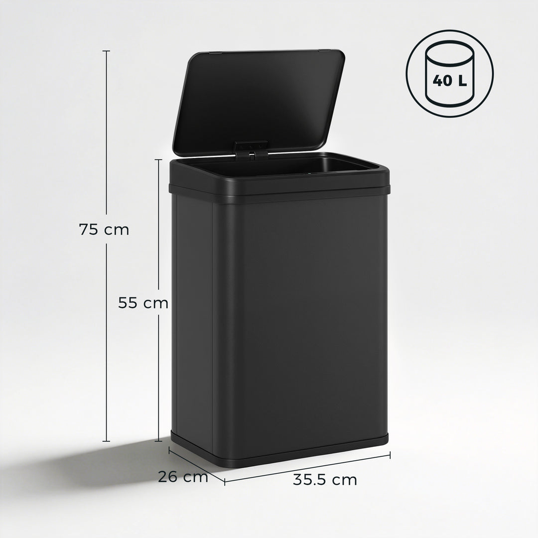 40L Sensor Bin with Soft-Close Lid, Stainless Steel Automatic Touchles