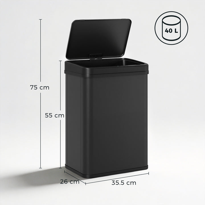 40L Sensor Bin with Soft-Close Lid, Stainless Steel Automatic Touchles