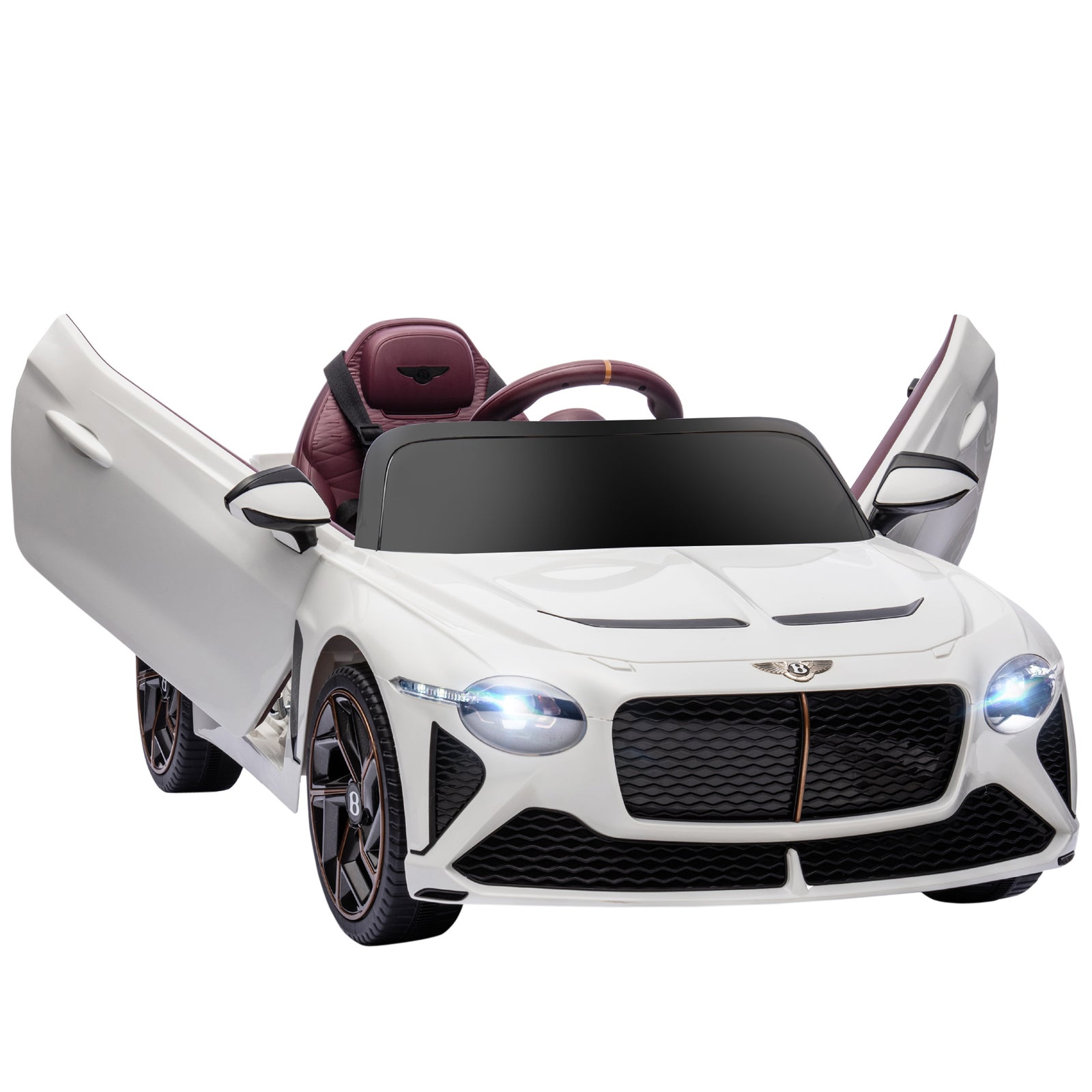Bentley Bacalar Licensed 12V Kids Electric Car, with Remote Control, White