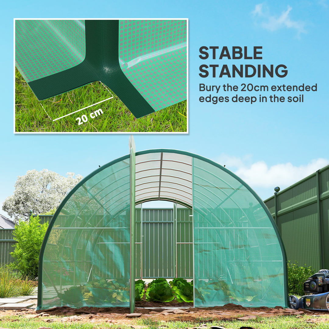 Polyethylene Upgraded Structure Walk-in Polytunnel Greenhouse, 6 x 3(m), Green