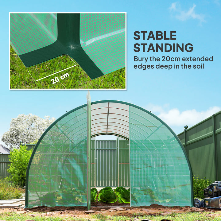 Polyethylene Upgraded Structure Walk-in Polytunnel Greenhouse, 6 x 3(m), Green