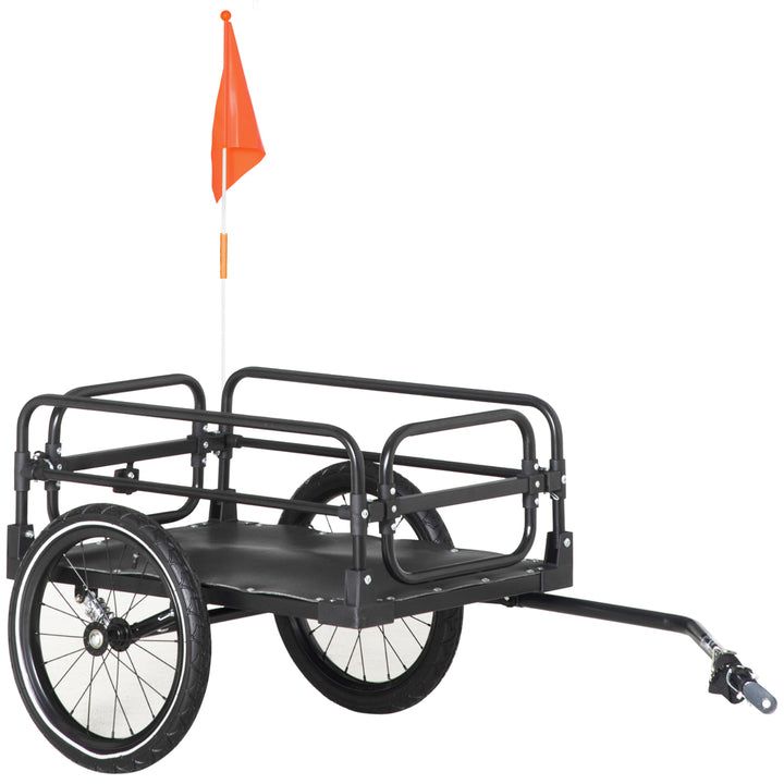 HOMCOM Bicycle Buddy: Steel Trailer with Suspension, 2-Wheel Outdoor Carrier for Effortless Adventures, Onyx Black | Aosom UK