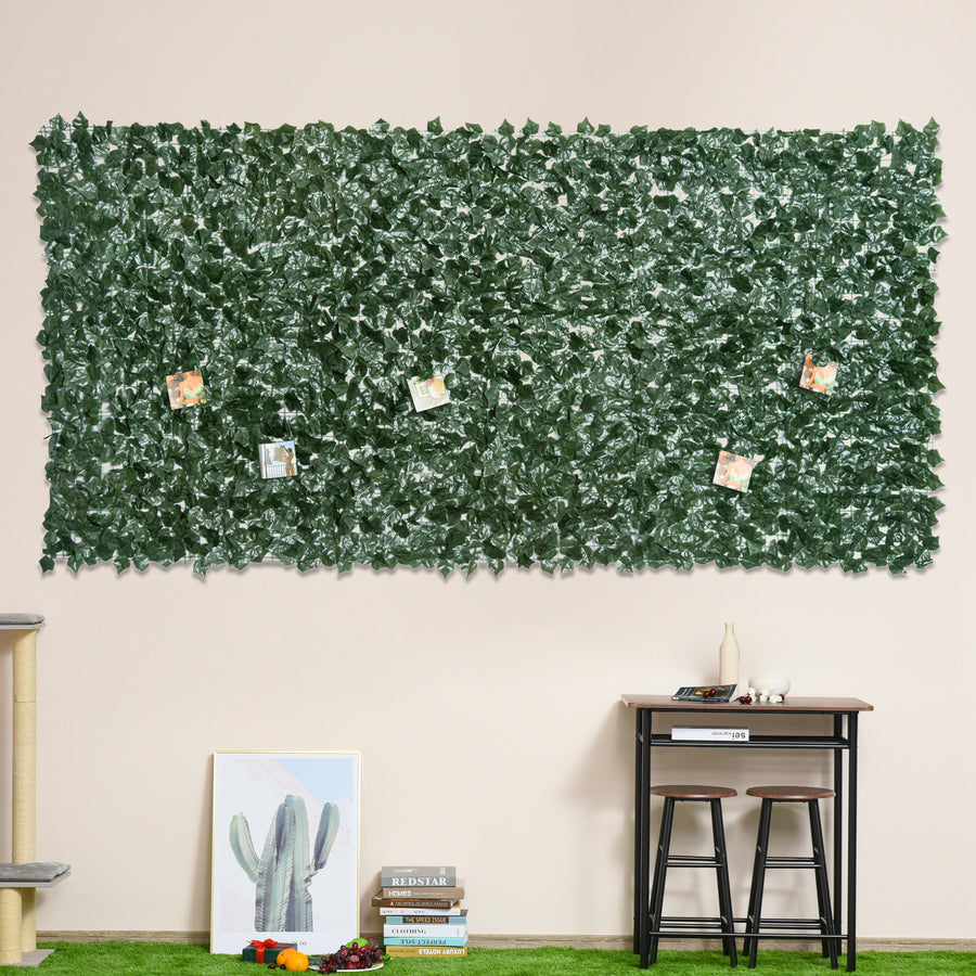 1-Piece Artificial Leaf Hedge Screen Privacy Fence Panel for Garden Outdoor Indoor Decor, Dark Green, 3M x 1.5M