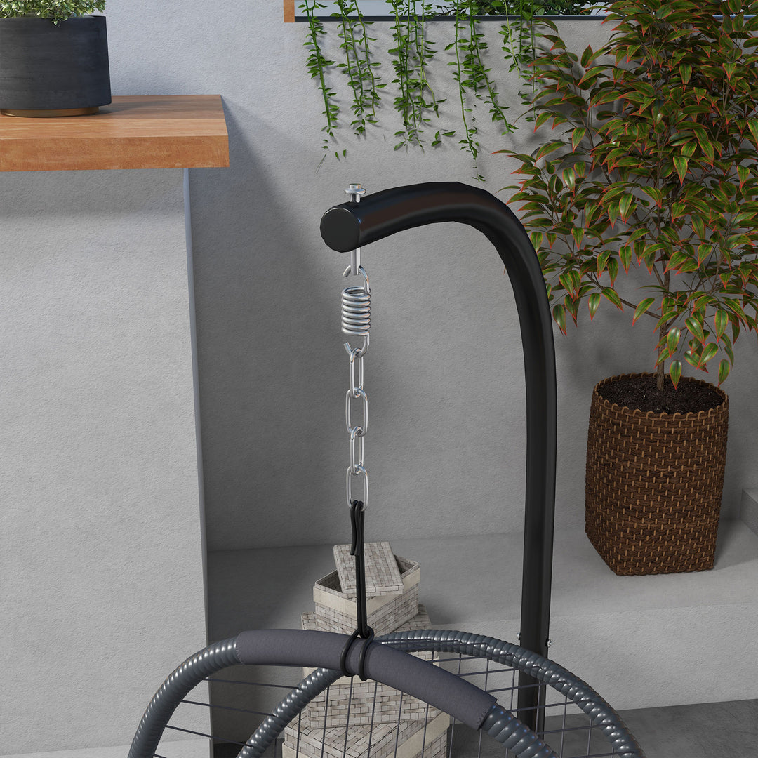 Single Egg Chair, with Steel Frame Stand - Grey