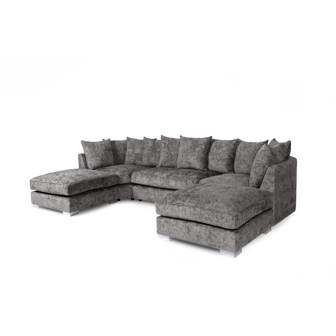 Repton U Shaped Fabric Sofa Grey