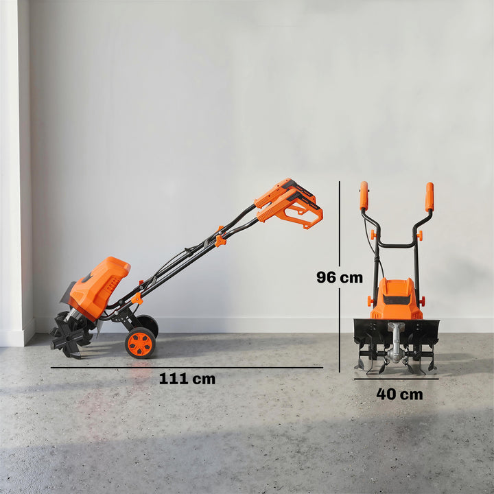 1500W Electric Garden Tiller w/Foldable Handle, 40cm Working Width, 20