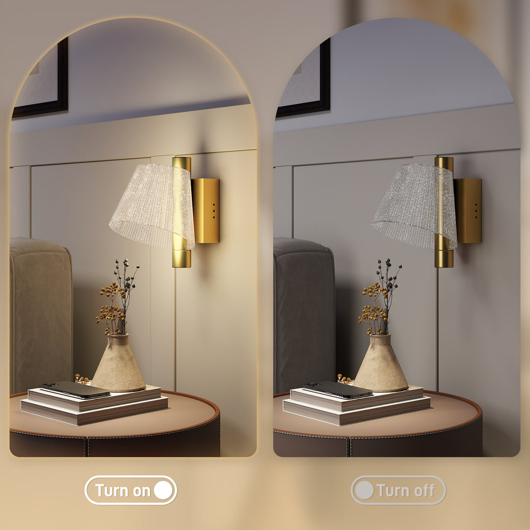 Led Wall Lamp 2 Pack, 5W Modern Indoor Starry Wall Light, Colour Temperature Adjustable 3000K/4000K/6500K, for Bedroom, Living Room, Hallway, Stairs, Gold Tone