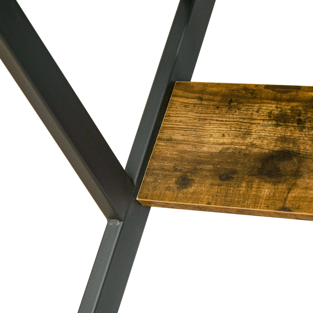 MCL Industrial Computer Desk with Monitor Stand, 100 x 60cm Compact Desk for Small Spaces, Home Office Desk, Rustic Brown