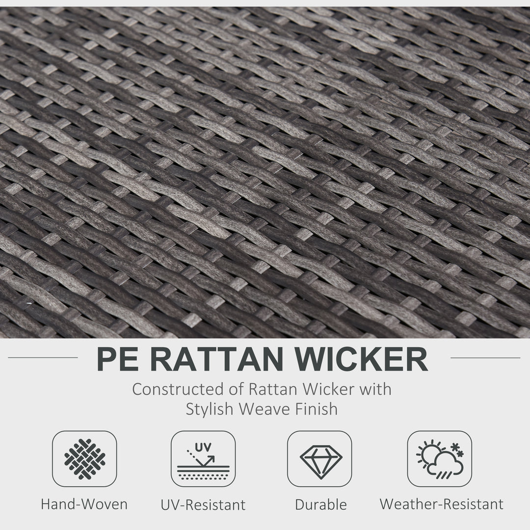 MCL 6-Seater Rattan Sofa Furniture Set W/ Cushions, Steel Frame-Grey