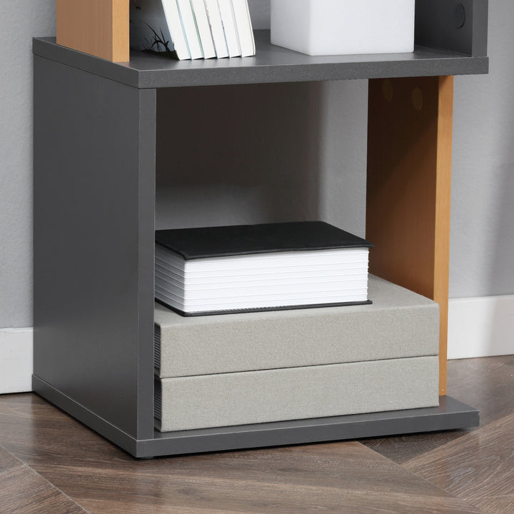 HOMCOM 5-Tier Bookshelf: Modern Freestanding Shelving Unit for Living Room & Study, Dark Grey | Aosom UK