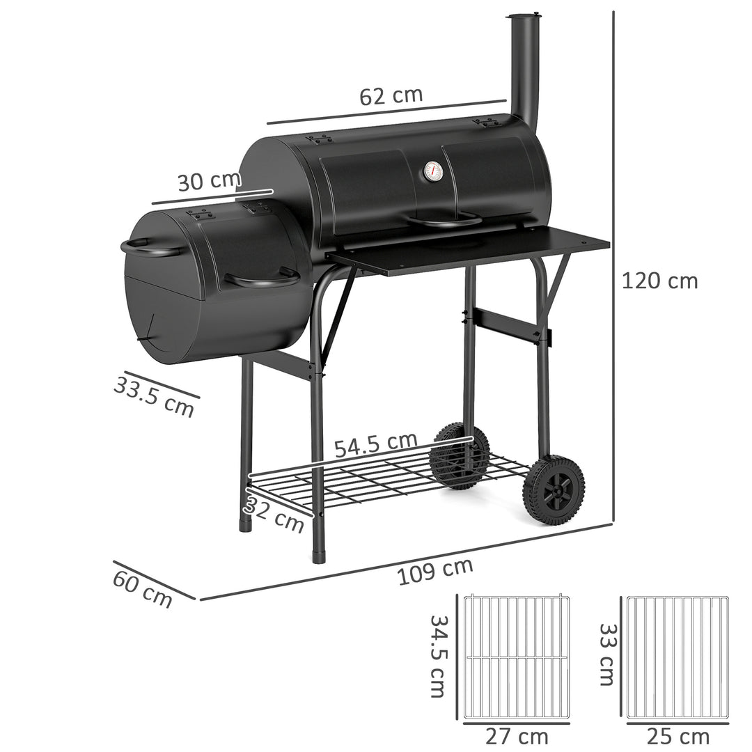 Barbecue Grill Portable Outdoor Charcoal BBQ Grill with Offset Smoker 