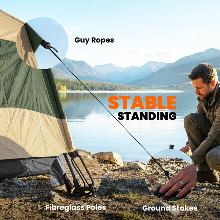 Double Layer Instant Pop Up Tent with Rainfly, Portable Camping Shelte