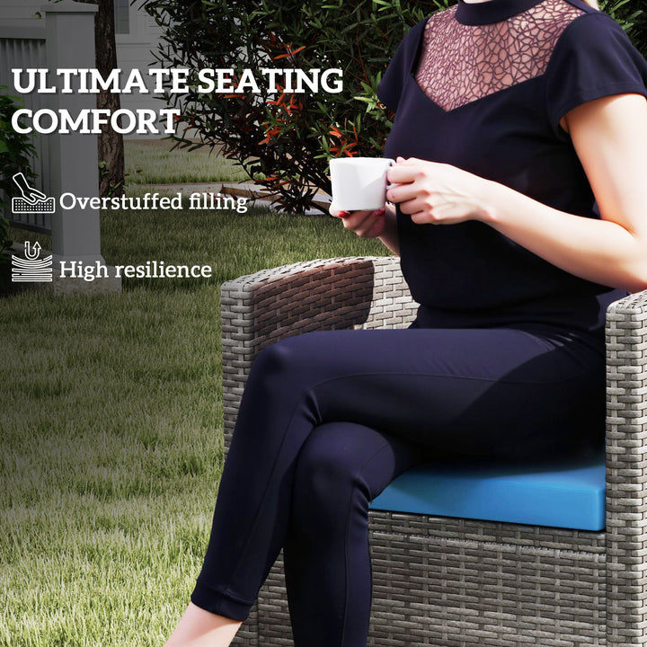 Outdoor Seat Cushion Pads for Rattan Furniture, 3 PCs Garden Furniture Cushions, Sky Blue
