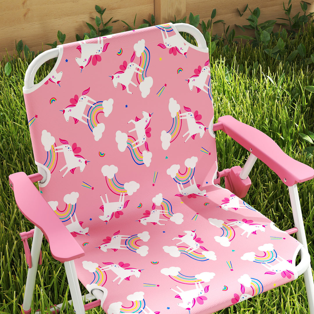 Kids Patio Table and Chair Set, Kids Garden Furniture with Umbrella, 4-Piece Bistro Set for Garden