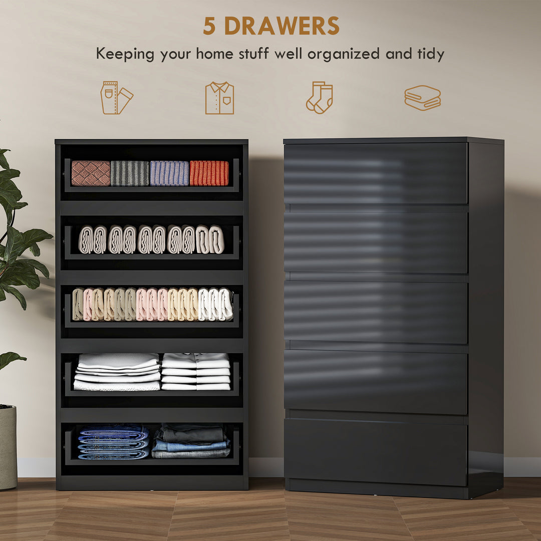 Chest of Drawers, 5-Drawer Storage Cabinets, Modern Dresser, Storage D