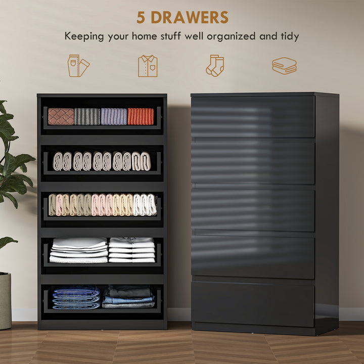 Chest of Drawers, 5-Drawer Storage Cabinets, Modern Dresser, Storage D