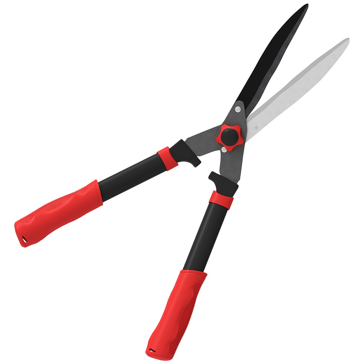 Garden Shears, 63.5 cm Heavy Duty Hedge Shears with Razor-Sharp Blades, Comfort Grip and Tension Adjuster for Hedges, Shrubs and Bushes, Easy Cutting and Trimming