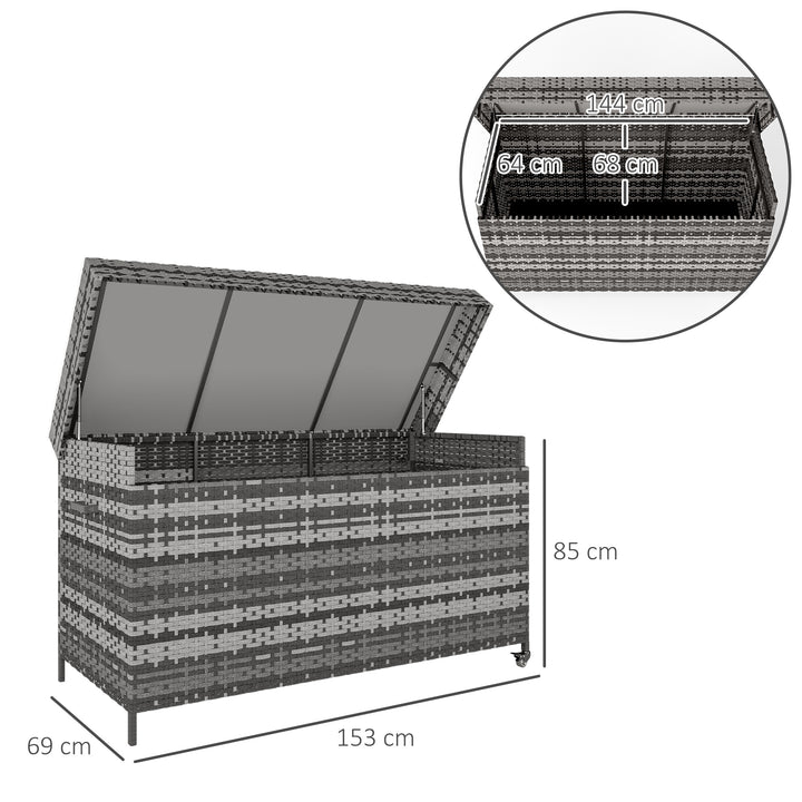 627 L Rattan Storage Box - Dark Grey