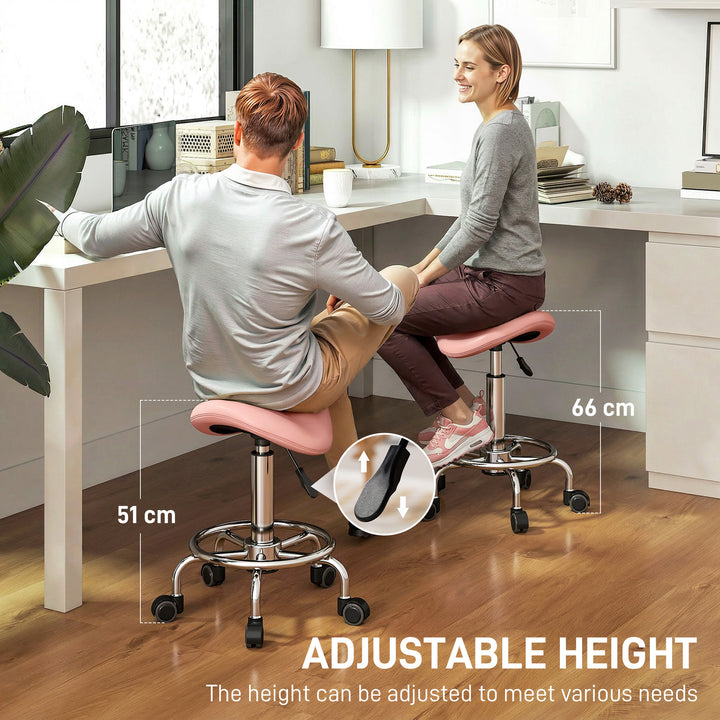 Salon Saddle Stool, Rolling Saddle Chair for Massage, Spa, Clinic, Bea
