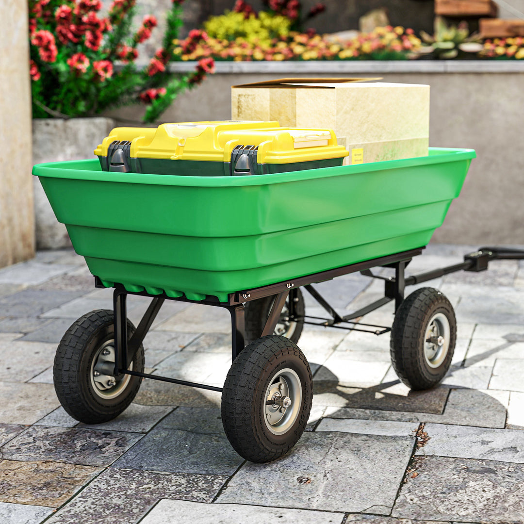 Set of 4 Pneumatic Wheels, 10" Wheelbarrow Wheels Replacement for Barn Carts, Hose Carts, Garden Carts, Sack Trucks, Black